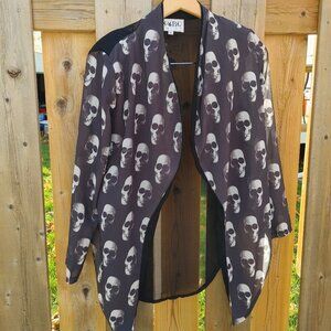 SABO SKIRT Open Front SKULL Cardigan Women's Size Small